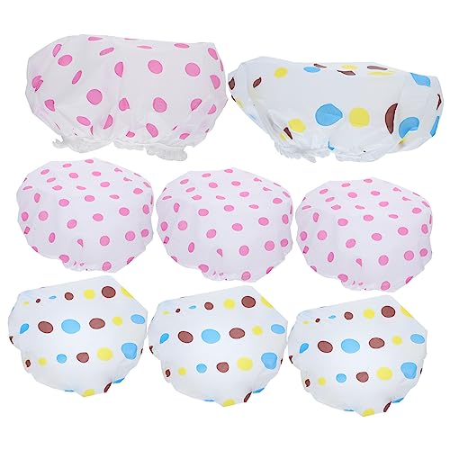 OUNONA 8stücke Wasserdichter Duschhut Für Damen Badehaube Aus Hochwertigem Material Atmungsaktiv Und Wiederverwendbar Zum Duschen Kochen Und Reisen von OUNONA