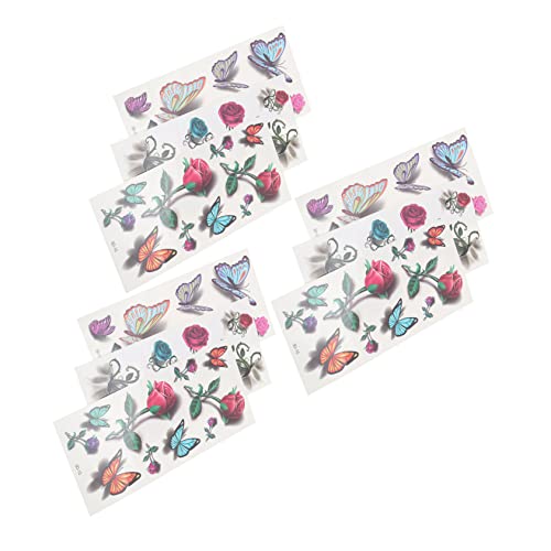 OUNONA 9 Blätter Wasserdichte Schmetterling Temporäre Tattoos Aufkleber für Partys Hochzeiten Festivals und Sommerstile Einfache Anwendung und Lebendige Designs Leicht und Tragbar von OUNONA
