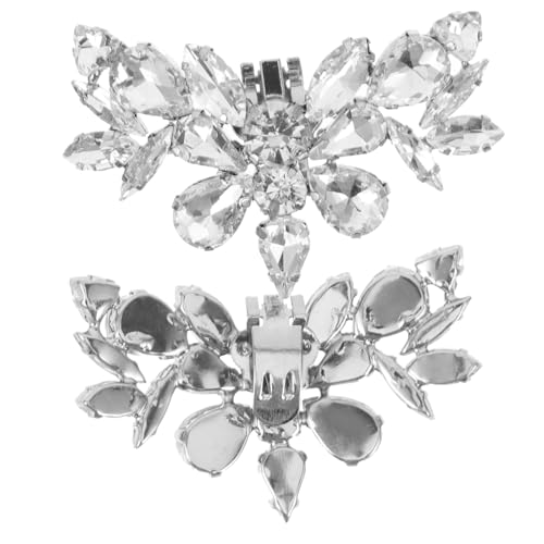 OUNONA Abnehmbare Strass Schuhclips Metall Schuhschnallen mit Funkelnden Kristallen Damenschuh Deko für Hochzeit Party und High Heels Vielseitiges Schuhzubehör von OUNONA