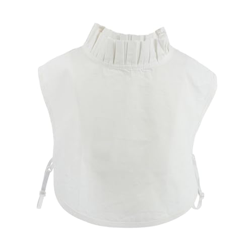 OUNONA Abnehmbarer Damen Fake Collar Weiß mit Rüschen Halbkragen Hautfreundlich Atmungsaktiv für Kleider Pullover Hemden Mode Accessoire von OUNONA