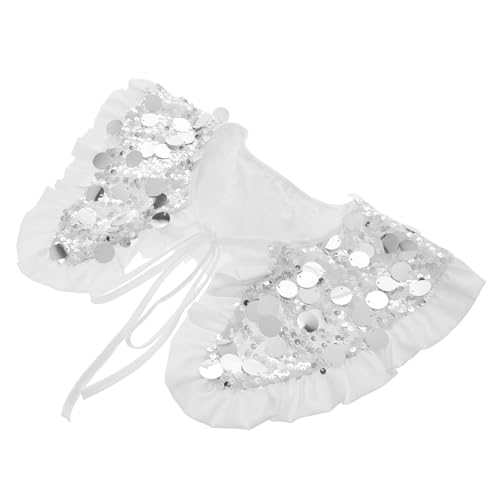 OUNONA Abnehmbarer Damen Fake Kragen mit Glitzernden Pailletten Vielseitiger Blusenkragen Weichem Hemdkragen Einfach zu Tragen Passend für Pullover und Strickjacken von OUNONA
