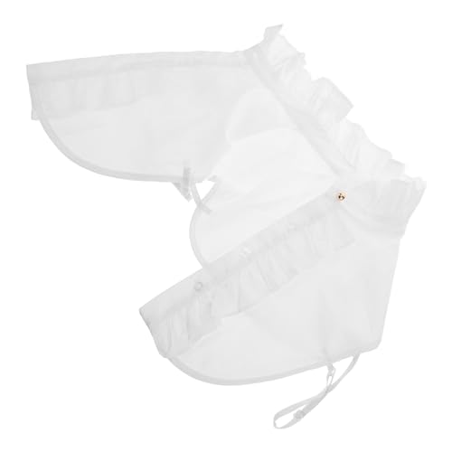 OUNONA Abnehmbarer Weißer Fake Kragen Damen Rüschenkragen Stehkragen mit Plissee Weicher Atmungsaktiver Krageneinsatz für Blusen Vielseitiges Mode Accessoire für Frühling und Sommer von OUNONA