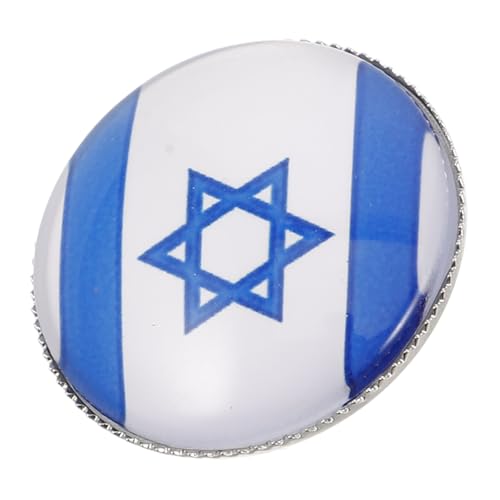 OUNONA Anstecknadel Israel Rundbrosche Kristallglas Vielseitig Einsetzbar für Kleidung Hüte und Rucksäcke Elegantes Stilvoller Geschenkbox Symbolisiert Erbe und Stil von OUNONA