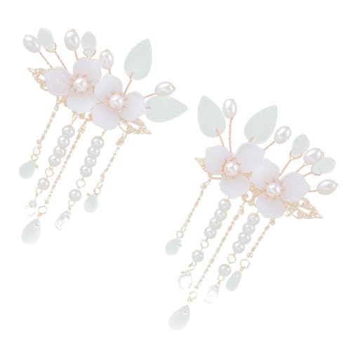 OUNONA Antike Tassel Haarspangen mit Blumenmotiv Haarklammern für Damen Eleganter Haarschmuck mit Quaste Geeignet für Partys Zeremonien und Alltag Rutschfeste Retro haarclips von OUNONA