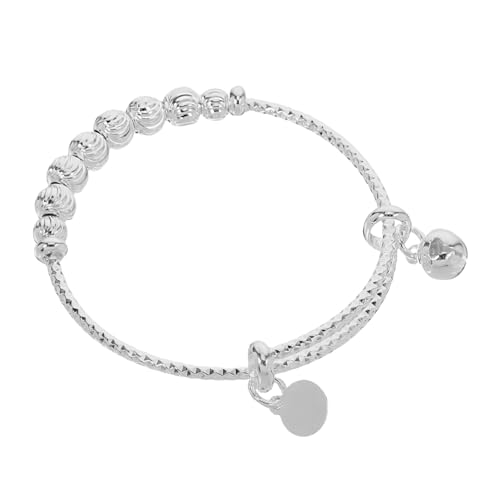 OUNONA Armband Silber mit Glocken Verstellbares Schmuckstück für Junge Mädchen für Babyparty Geburtstag und Weihnachten Langlebig und zu Tragen von OUNONA