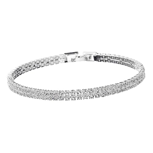 OUNONA Armband mit Funkelnden Zirkonia Doppelte Reihen Design Modisches Schmuckaccessoire für Mädchen für Partys und Besondere Anlässe von OUNONA