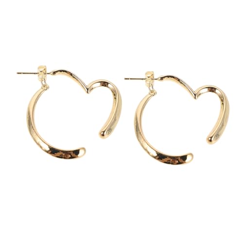 OUNONA Herzförmige Creolen Aus Metall Asymmetrische Ohrringe Für Damen Große Herzförmige Ohrhänger Für Lässige Und Formelle Outfits Schickes Herzmotiv Mit Langlebiger Oberfläche von OUNONA