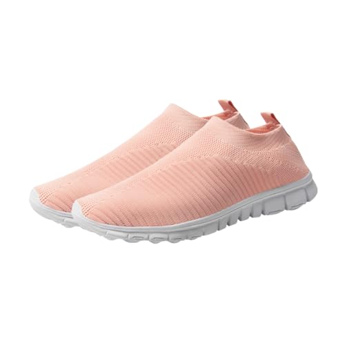 OUNONA Atmungsaktive Damen Sportschuhe Mesh Leicht rutschfest Elastisch Modisch für Outdoor Freizeit und Alltag Schnelles An Ausziehen Bequeme Passung von OUNONA