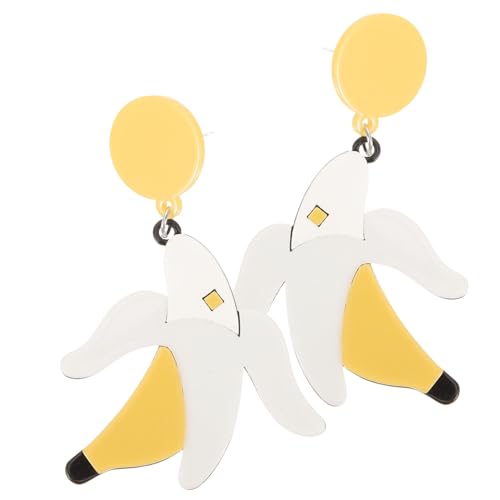 OUNONA Banana Ohrhänger Große Sommerliche Frucht ohrringe Leichte Moderne Dangle ohrringe für Damen Auffälliger Statement schmuck Frisch und Elegant OUNONA Banana Ohrhänger Große Sommerliche Frucht ohrringe Leichte Moderne Dangle ohrringe für Damen Auffälliger Statement schmuck Frisch und Elegant von OUNONA