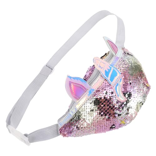 OUNONA Bauchtasche mit Glitzernden Pailletten Leichte Umhängetasche für Mädchen Verstellbarer Sling Gürtel Brusttasche für Reisen Shopping und Outdoor Aktivitäten von OUNONA