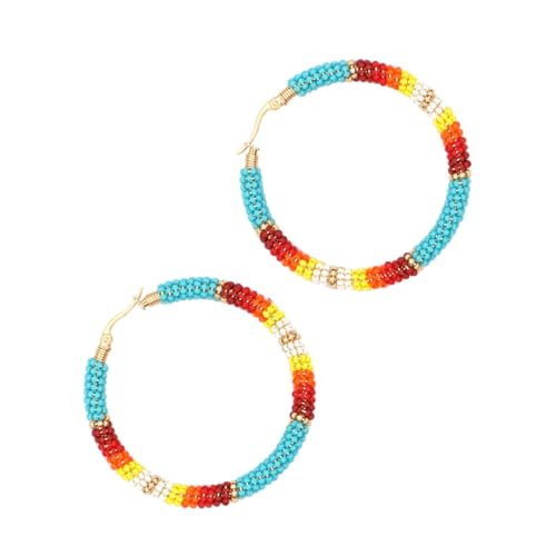 OUNONA Beaded Hoops Ohrringe für Damen Handgefertigte Statement Drop Ohrringe im Bohemian Stil Große Geometrische Kreise Leicht und für Besondere Anlässe und Tägliche Outfits OUNONA Beaded Hoops Ohrringe für Damen Handgefertigte Statement Drop Ohrringe im Bohemian Stil Große Geometrische Kreise Leicht und für Besondere Anlässe und Tägliche Outfits von OUNONA