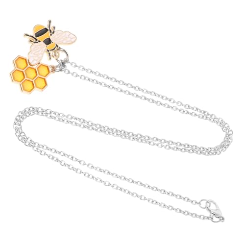 OUNONA Bienenanhänger Halskette Damen Kreativer Honigwaben Schmuck Langlebiges Legierungsmaterial Modisches für Frauen und Freundinnen OUNONA Bienenanhänger Halskette Damen Kreativer Honigwaben Schmuck Langlebiges Legierungsmaterial Modisches für Frauen und Freundinnen von OUNONA
