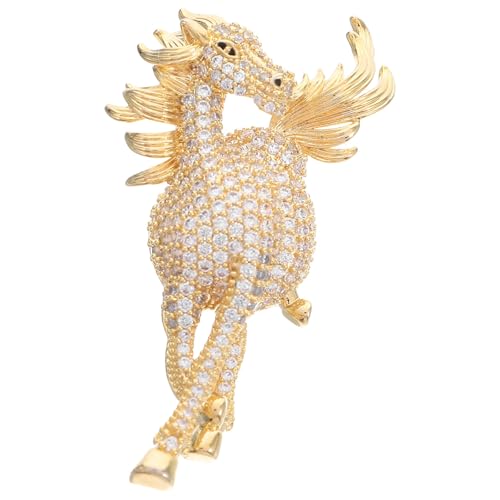OUNONA Bling Strass Pferd Anstecknadel: Chinesische Vintage Brosche - Schal Kleidung Kleid Jacken Anzug Revers Brosche für Kleidung Schals und besondere Anlässe von OUNONA