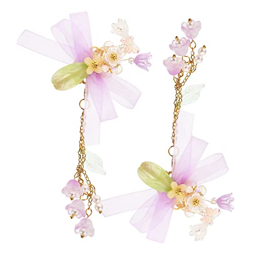 OUNONA Blumen Haar Klammern Mit Quaste Für Mädchen Kleine Haarspangen Für Partys Und Hochzeiten Blumenhaarspangen Für Junge Mädchen von OUNONA