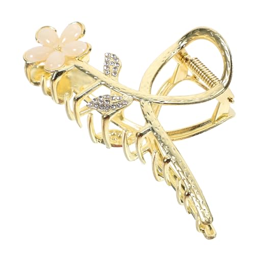 OUNONA Blumen Haarklammer für Damen Großer Metall Haarkralle Eleganter Katzenauge Glanz Rutschfester Haarclip für Alltag Make up Kochen und Sport von OUNONA