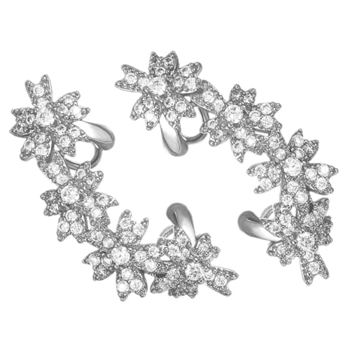 OUNONA Blumen Ohrclips Damen Ohrschmuck Clip Cartilage Earring Nicht Piercing Ohrklemmen Frauen Ohrstecker für Partys Cosplay Hochzeitsfeiern von OUNONA