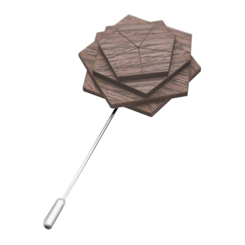 OUNONA Blumenanstecker Holzbrosche für Männer Dekorative Anstecknadel für Anzug Hochzeit und Besondere Anlässe Elegantes Design Einfach zu Verwenden und von OUNONA