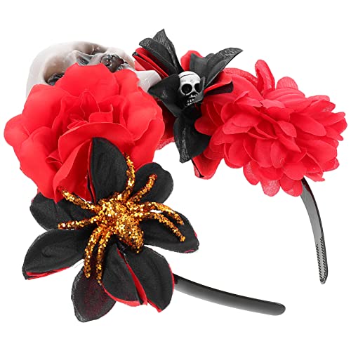 OUNONA Blumenhaarband Mit Skelett-design Halloween Kopfschmuck Für Karneval Und Cosplay Für Damen Leicht Und Langlebig Perfektes Für Halloween-festivals von OUNONA