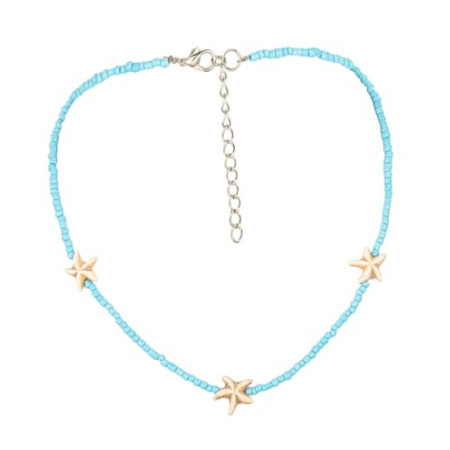 OUNONA Boho Perlenkette Halskette Damen Reisperlen Choker Kette Vintage Stil für Sommermode von OUNONA