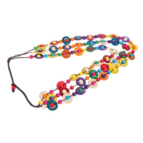 OUNONA Bunte Kokosnuss Holzperlen Halskette Boho Stil Handgefertigt Vintage Design Ethnische Schmuckanhänger für Mädchen Strandurlaub von OUNONA
