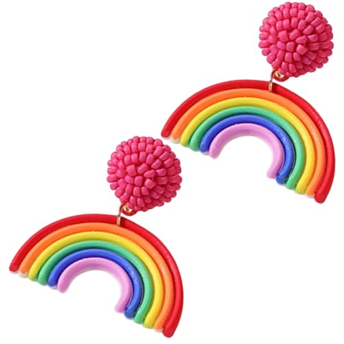 OUNONA Boho Regenbogen Ohrringe für Mädchen und Frauen Bunte Tropfen Ohrringe Sommer Accessoires für Partys und Alltag von OUNONA