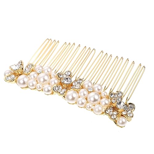OUNONA Brautschmuck Haarkamm mit Strass und Perlen Hochzeits Haaraccessoires für Bräute Leicht und Langlebig für Verschiedene Frisuren und Anlässe von OUNONA