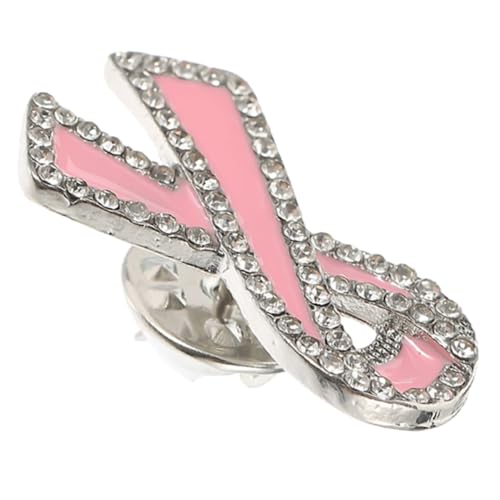 OUNONA Breast Cancer Awareness Brosche mit Strassverzierung Rote Schleifen Anstecknadel Metall Leichte Lapel Pin für Kleidung Taschen Hüte Unterstützendes Schmuckstück gegen Brustkrebs von OUNONA