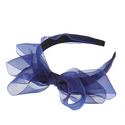 OUNONA Breiter Turban Haarreif mit Großer Schleife Organza für Damen und Mädchen Vintage Stil Rutschfest und für Arbeit Dates und Festliche Anlässe von OUNONA