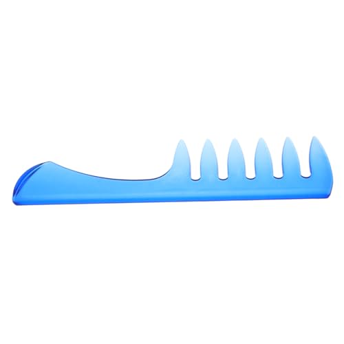 OUNONA Breiter Zahn Haarkamm Friseur Styling Tool für Männer Frauen Salon Sanfte Zähne für Haartypen Langlebig für Locken Seitenscheitel Volumen und Wet Styling Blau von OUNONA