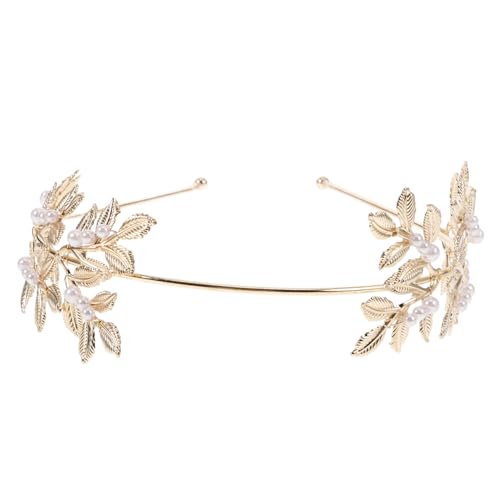 OUNONA Bridal Haarreif mit Perlen und Blattdesign für Hochzeiten und Geburtstagsfeiern Elegantes Haarschmuck für Frauen und Mädchen für Besondere Anlässe von OUNONA