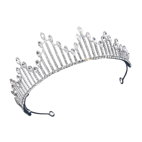 OUNONA Bridal Hochzeit Tiara Krone Damen Kopfstück mit Funkelnden Kristallrhinestones Leichtes Komfortables Braut Diadem für Hochzeitsfeier Party und Fotos Silberfarbenes Stirnband von OUNONA