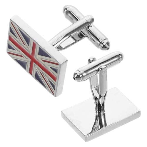 OUNONA Manschettenknöpfe Form Der Britischen Flagge Für Business-anzüge Und Hemdenärmel Als Kleiderschmuck Und Anzugknöpfe von OUNONA