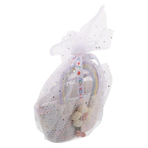 OUNONA Bunte Baumwolltasche Handgewebte Baumwollschnur Handtasche Damen Strandurlaub Freizeit Alltag Moderates Fassungsvermögen Minimalistischer Boho Stil von OUNONA