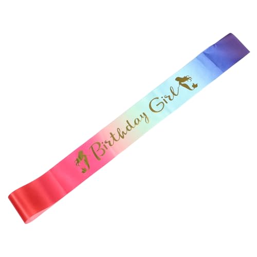 OUNONA Geburtstagschärpe Für Mädchen Satin Party Accessoire Bunte Farben Geburtstagsdeko Mädchenkleidung Gastgeschenke Dekorationen Zum Feiern von OUNONA