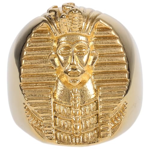 OUNONA Chic Herrenring aus Edelstahl Langlebiger Goldfarbener Siegelring Präzise Verarbeitet Leicht und Bequem Modisches Accessoire für Alltag und Festival von OUNONA