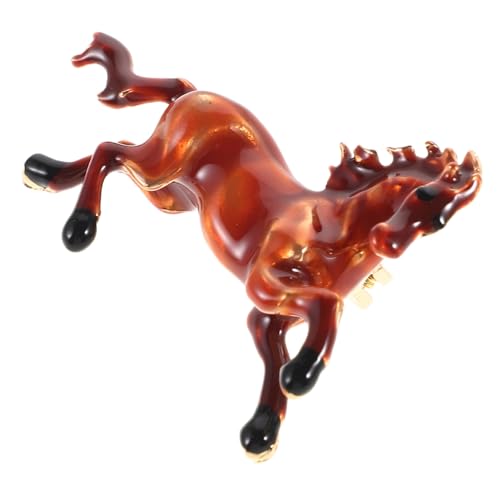 OUNONA Chinesische Pferdebrosche aus Legierung Farbige Emaillierte Pferde-anstecknadel für Damen Leicht Vielseitig Tragbar bei Neujahrsfeiern und Alltag Glatte Kanten Modisches von OUNONA