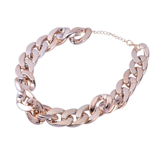 OUNONA Chunky Gliederkette Halskette Goldfarben Kurz Unisex Punk Stil Verstellbar Robuste Legierung Modeaccessoire von OUNONA