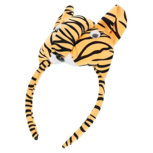OUNONA Cosplay -tierohren Zoo-gastgeschenke Plüschtierohren Cosplay Tiger Stirnband Tierhaarreifen Tiger-stirnband Tigerohr Haarband Süße Tierohren Stoff von OUNONA