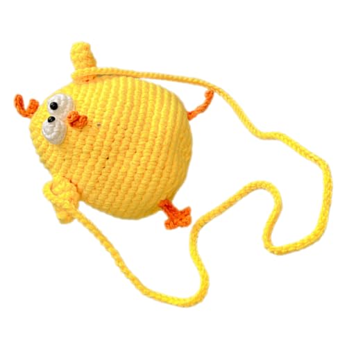 OUNONA Crossbody Tasche Cartoon Huhn Mini Geldbeutel Handgefertigt Gehäkelte Umhängetasche Leicht und Praktisch für Mädchen Alltag und von OUNONA