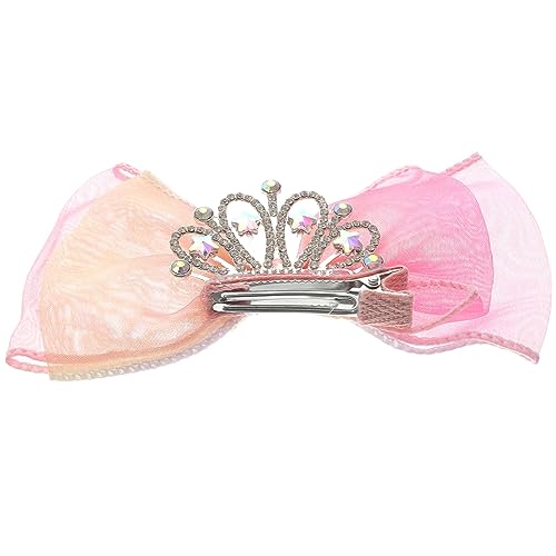 OUNONA Haarspange Glitzernd mit Schleife für Mädchen Metall Haarnadel Haaraccessoire für Partys Reisen und Alltag Kinder Haarschmuck mit Krone Schmuck von OUNONA