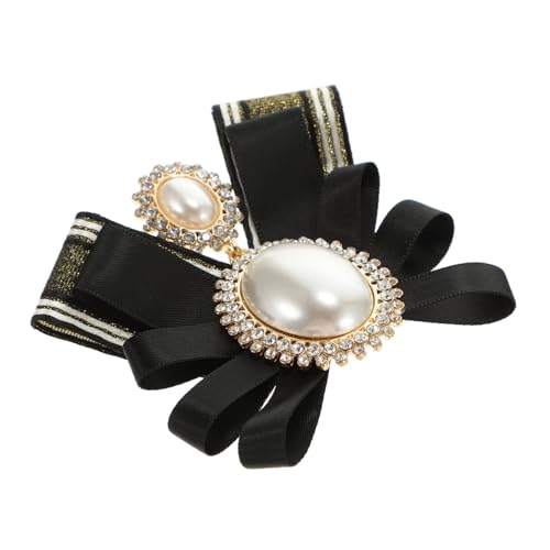 OUNONA Damen Brosche mit Schleife und Perlen Retro Krawattennadel für Festliche Anlässe Vielseitig Kombinierbar mit Blusen und Kleidern Langlebiges Design von OUNONA