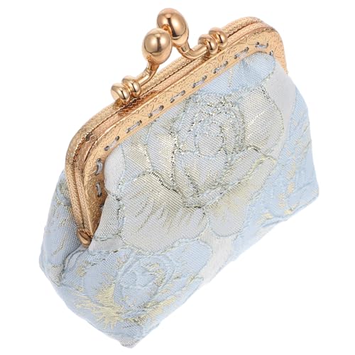 OUNONA Damen Clutch mit Floraler Stickerei und Künstlichen Perlen Leichte Kompakte Handtasche im Chinesischen Stil Kleines Portemonnaie für Hochzeit Formelle Anlässe und Alltag von OUNONA