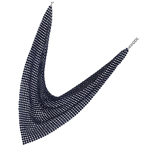 OUNONA Damen Halskette Metall mit Pailletten und Quasten Modischer Kurzschmuck für Hals und Dekolleté für Besondere Anlässe und Alltagslooks Schwarz von OUNONA