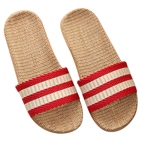 OUNONA Damen Hausschuhe Sommer Open Toe Slippers Weiche Atmungsaktive Indoor Hausschuhe Rutschfeste Sohle Bequeme Leichte Freizeitpantoffeln Für Zuhause Wohnzimmer Schlafzimmer von OUNONA