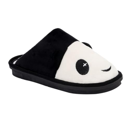 OUNONA Damen Indoor Hausschuhe mit Panda Motiv Dicke Sohle Kuscheliges Korallenfleece Rutschfest Weiche Warme Pantoffeln für Winter und Zuhause in klassischem Design von OUNONA