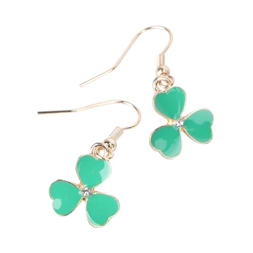 OUNONA Damen Kleiner Kleeblatt Ohrstecker Grün Alloy Material Party Schmuck Schmuckstück Glücksbringer Festliche Accessoires von OUNONA