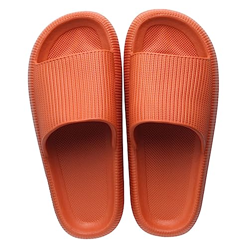 OUNONA Damen Massage Hausschuhe Sommer Atmungsaktive Rutschfeste Badeschlappen mit Offener Zehe Leichte Bequeme Sommerschuhe für Bad Pool Spa und Innenbereich Orange von OUNONA
