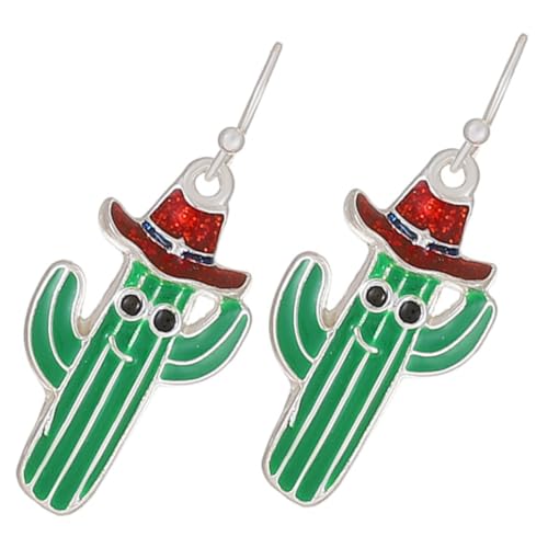 OUNONA Damen Ohrringe Kaktus Design Leichte Tropfenform Modisch Allergiefrei Langlebig Geschenkidee von OUNONA