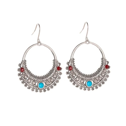 OUNONA Damen Ohrringe Retro Hohlgearbeitet Ohrhänger Halbmond Muster Mode Ohrschmuck Vintage Charms Anhänger von OUNONA