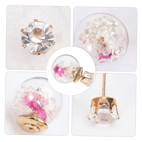OUNONA Kreative Glas Kugel Ohrringe Mit Trockenen Blumen Design Dekorative Ohr Stecker Für Alltag Party Reisen Und Mehr Anlässe von OUNONA